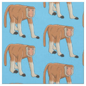 Tissu Illustration drôle de singe proboscis (Fermer)