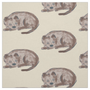 Tissu Illustration du chien endormi