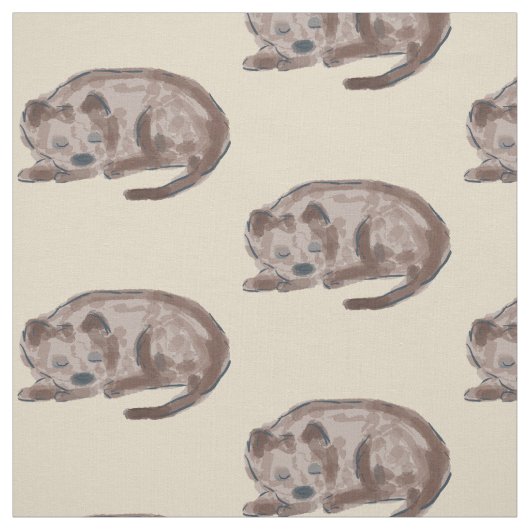 Tissu Illustration du chien endormi (Échantillon)