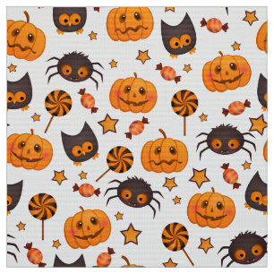 Tissu Illustration du Motif d'Halloween mignon