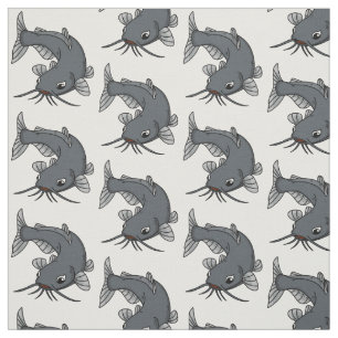 Tissu Illustration du poisson-chat mignon