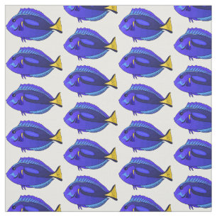 Tissu Illustration du poisson de la cuve bleue