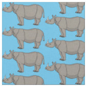 Tissu Illustration du rhinocéros de Javan (Fermer)