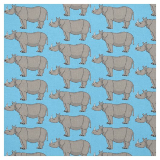 Tissu Illustration du rhinocéros de Javan (Échantillon)