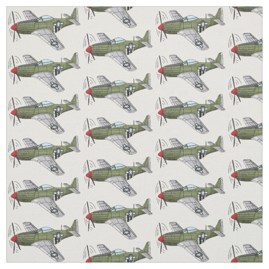 Tissu Illustration d'un avion militaire (Échantillon)