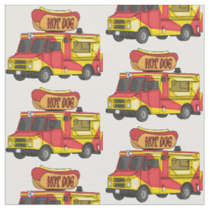 Tissu Illustration d'un camion de nourriture pour chien