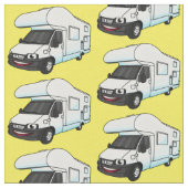 Tissu Illustration d'un campervan heureux (Fermer)