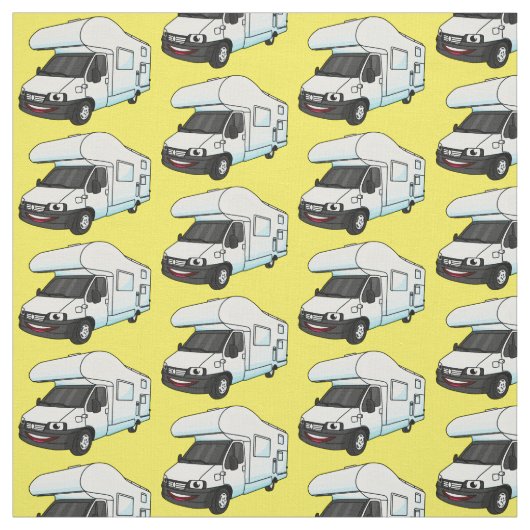 Tissu Illustration d'un campervan heureux (Échantillon)