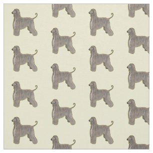 Tissu Illustration d'un chien hound afghan