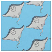Tissu Illustration d'une caricature de poisson stingray (Fermer)