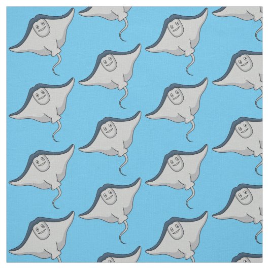Tissu Illustration d'une caricature de poisson stingray (Échantillon)