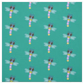 Tissu Illustration d'une libellule bleu et rose (Échantillon)