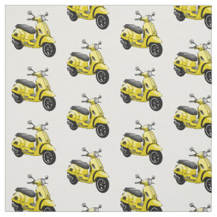 Tissu Illustration d'une moto cyclable