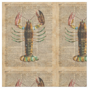 Tissu Illustration méditerranéenne de cru de vie marin
