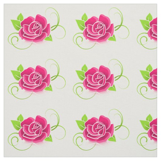Tissu Illustration rose (Échantillon)