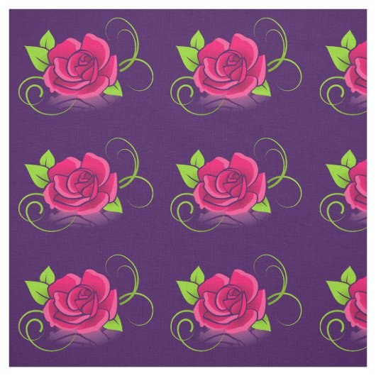 Tissu Illustration rose (Échantillon)