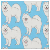 Tissu Illustration Samoyed dog (Fermer)