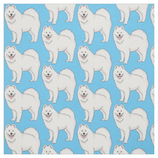 Tissu Illustration Samoyed dog (Échantillon)
