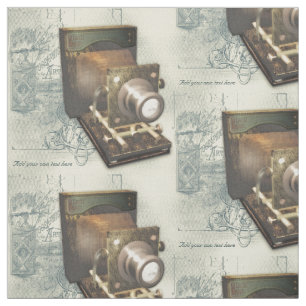 Tissu Illustration vintage d'appareil-photo de