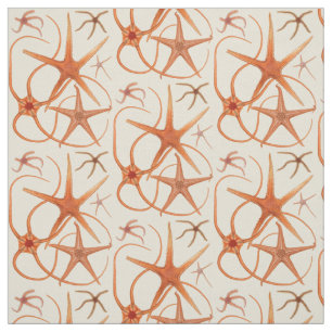 Tissu Illustration vintage d'étoiles de mer