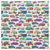 Tissu Illustrations de camionnette de style dessin animé (Échantillon)