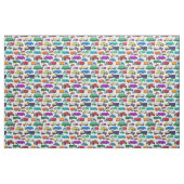 Tissu Illustrations de camionnette de style dessin animé (Fat Quarter)