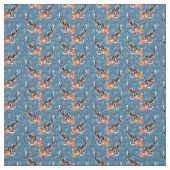 Tissu Illustrations de Koi Fish sur le modèle bleu (Échantillon)