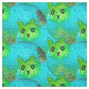Tissu Image d'art de chat bleu gras mou