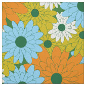 Tissu Image de l'impression verte de rétro de Flowers (Échantillon)