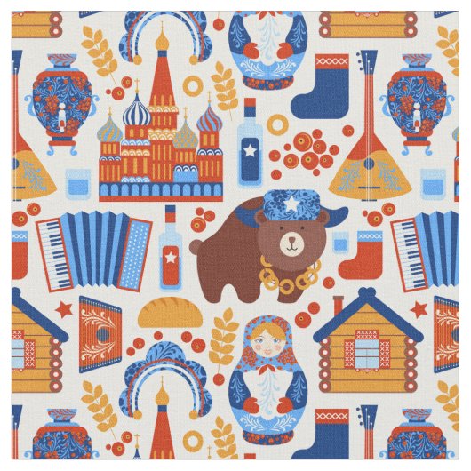 Tissu Images Russes Iconiques (Fermer)
