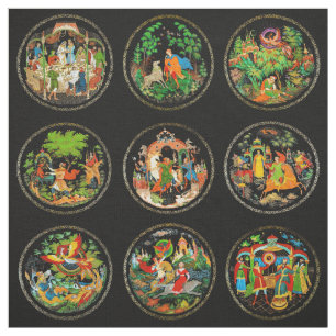 Tissu Imaginaire coloré de contes de fées russes Vinta
