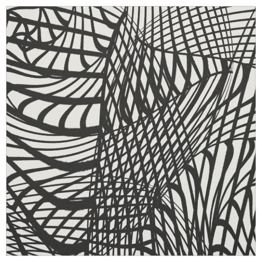 Tissu Impression Abstraite en noir et blanc (Échantillon)