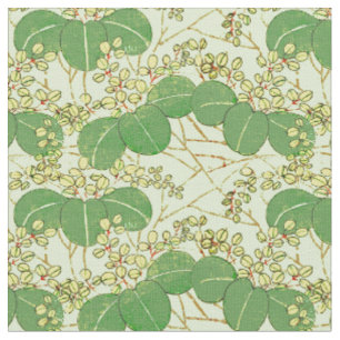 Tissu Impression de bloc de bois de feuille verte botani