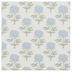 Tissu Impression de bloc floral de pivoine Cottage blanc