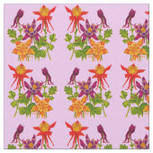 Tissu impression de fleurs de columbine (Fermer)