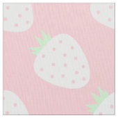 Tissu impression de fraise blanche rose pastel (fermé)