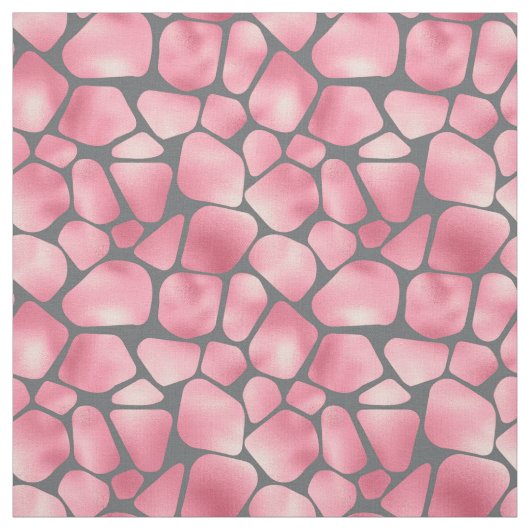Tissu Impression de girafe rose et gris (Échantillon)