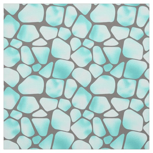 Tissu Impression de Giraffe Turquoise et Grey (Échantillon)