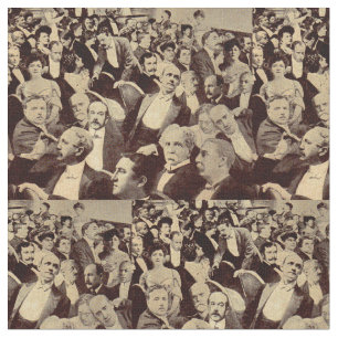 Tissu Impression de la scène de foule des années 1920