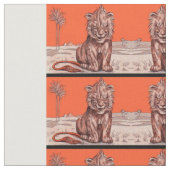 Tissu impression de lion souriant (Fermer)