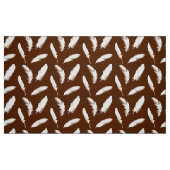 Tissu Impression de plume blanche sur marron chocolat (Fat Quarter)