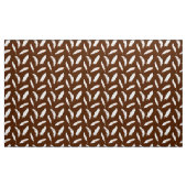 Tissu Impression de plume blanche sur marron chocolat (Yard)