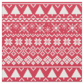 Tissu Impression de pull de vacances d'hiver Rouge (Fermer)