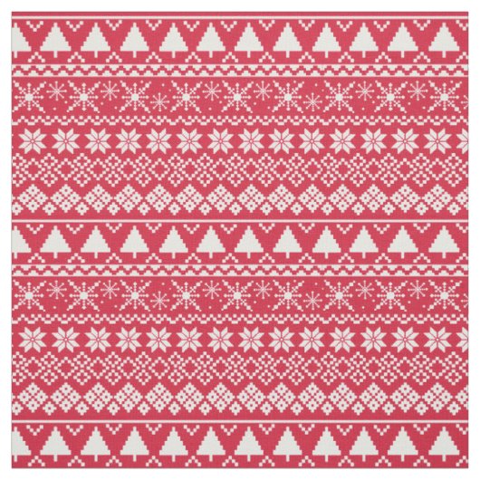 Tissu Impression de pull de vacances d'hiver Rouge (Échantillon)