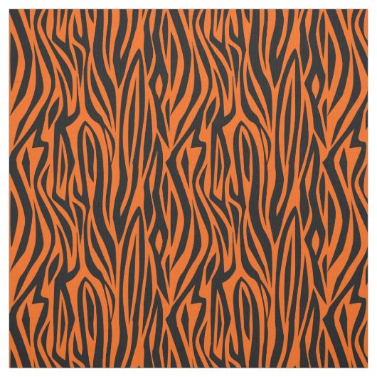 Tissu impression de tigre rayures sauvage orange (Échantillon)