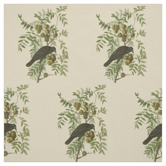 Tissu Impression d'oiseau Grackle Violet d'Audubon Botan (Échantillon)