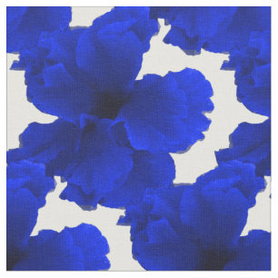 Tissu Impression florale bleue de ketmie