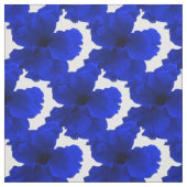Tissu Impression florale bleue de ketmie (Échantillon)