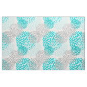 Tissu Impression florale de mod de dahlias de gris bleu (Yard)