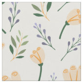 Tissu Impression florale minimale en jaune et vert (Fermer)